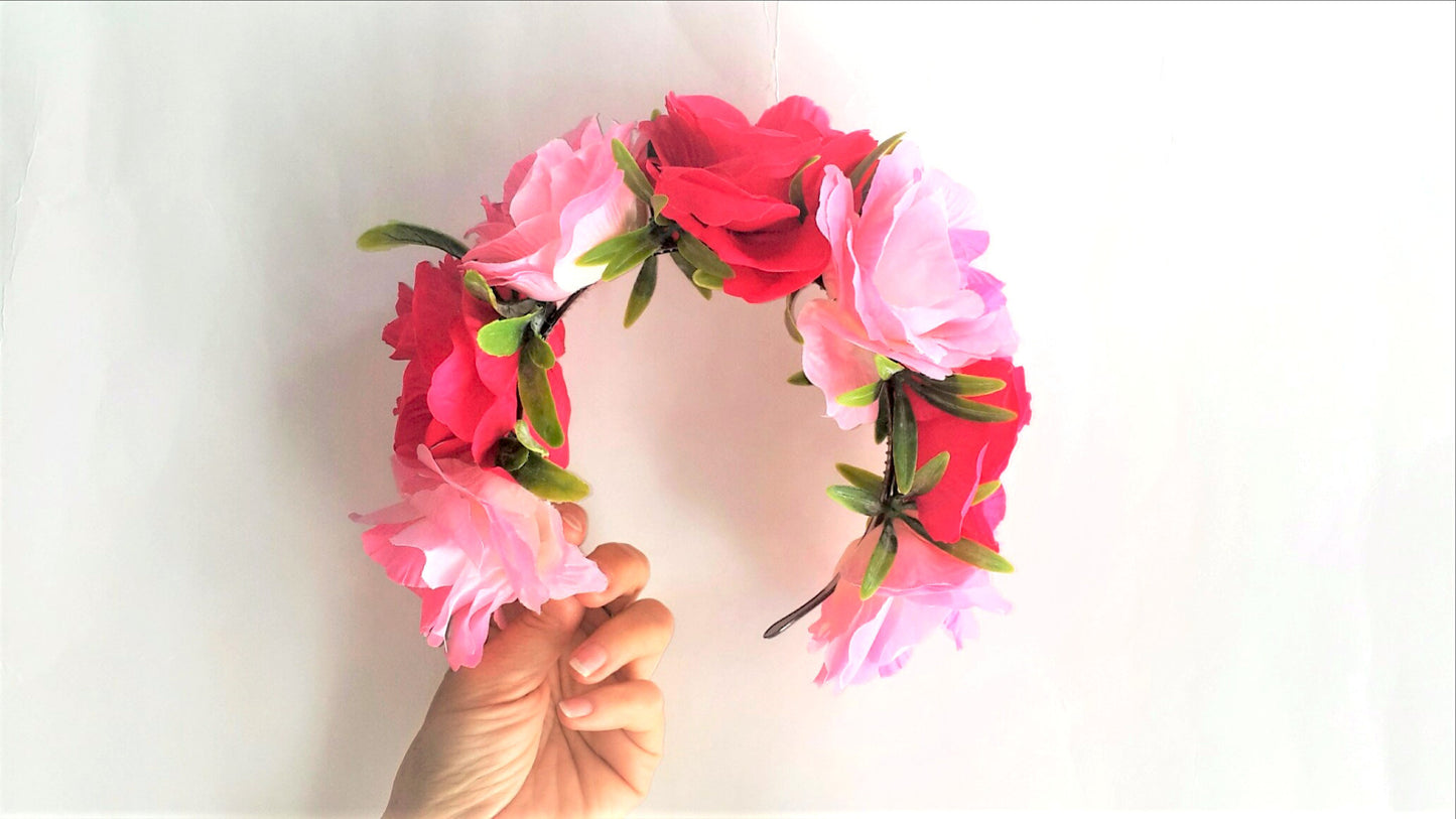 Pink floral headband headpiece Accessories