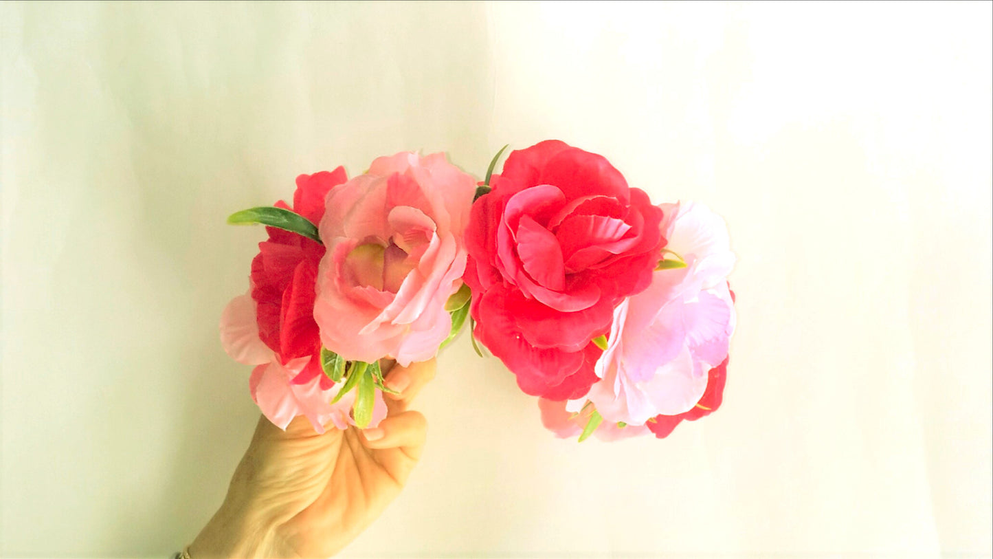Pink floral headband headpiece Accessories