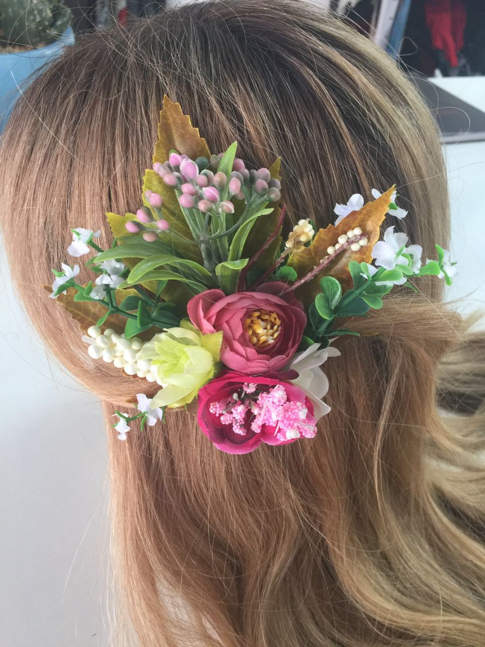 Spring Accessories Floral Hair Clip White pink red yello Flowers Head Pin