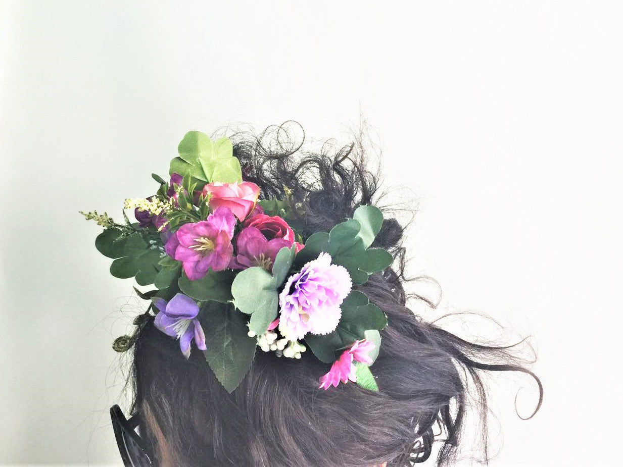 Headband Soft purple, Cream and Green Colors Flower Crown Accessories