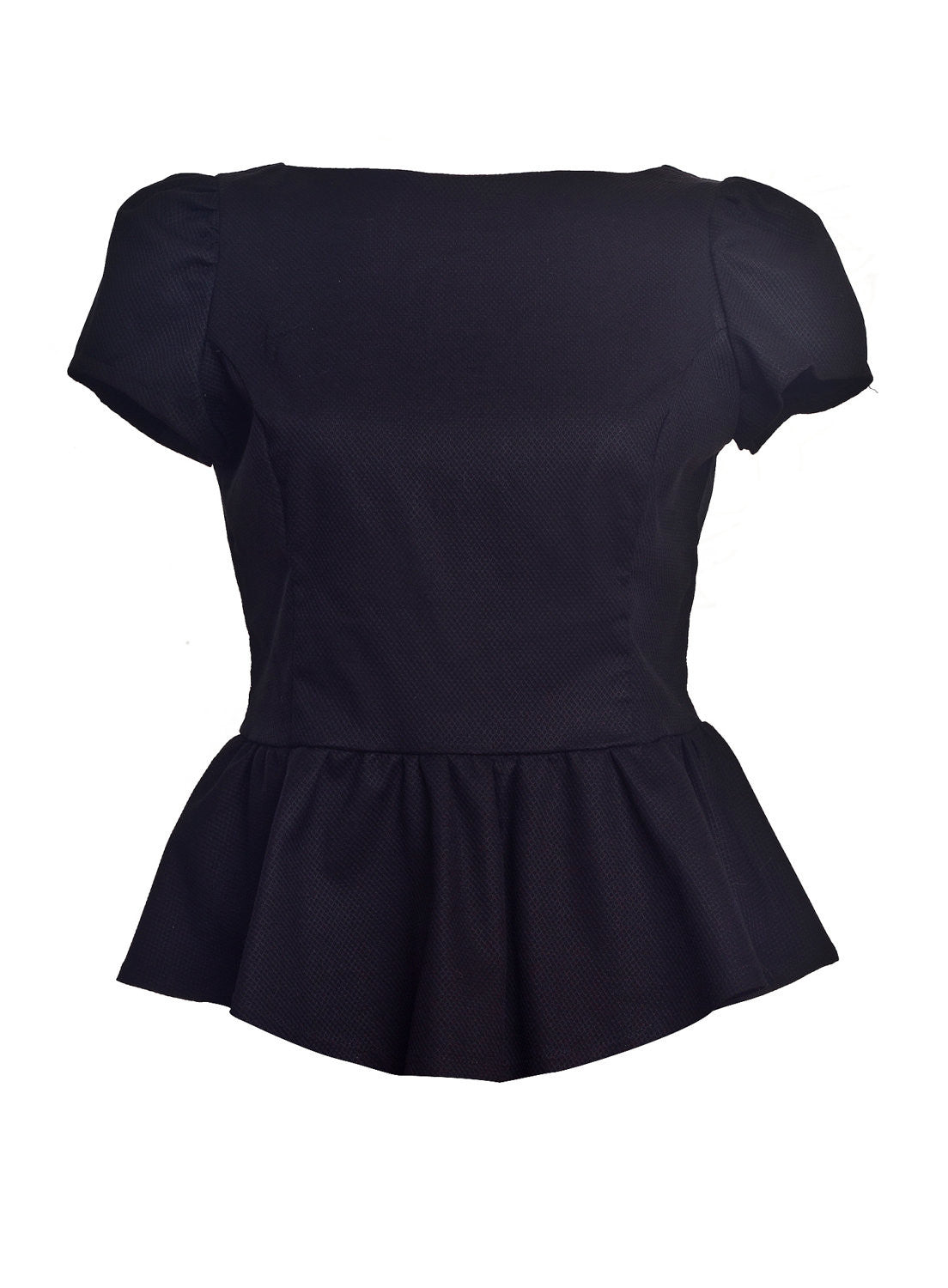 Black Peplum Shirt for Women