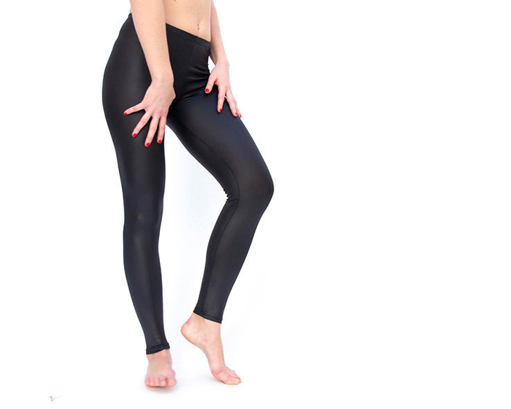 A+ Leggings Black Faux Leather Leggings