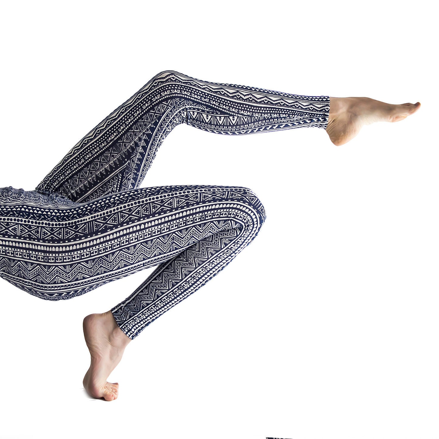 Blue & White Tribal Leggings Native American ripped