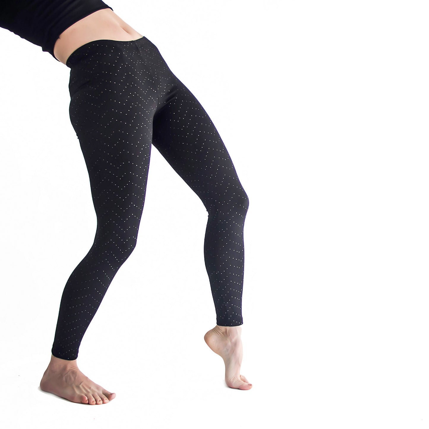 Black & Silver Rivets Leggings Women Leggings