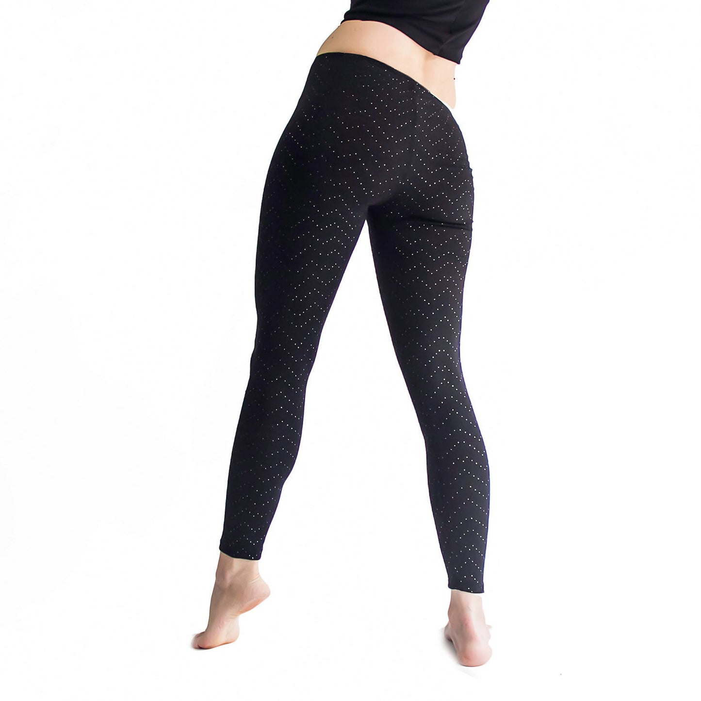 Black & Silver Rivets Leggings Women Leggings