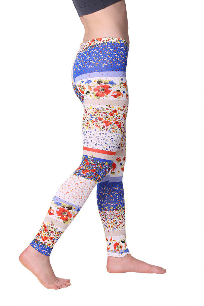 Printed Colored Floral Leggings