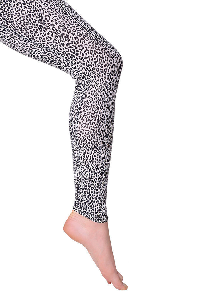 Leopard Print Black and White Leggings For Women