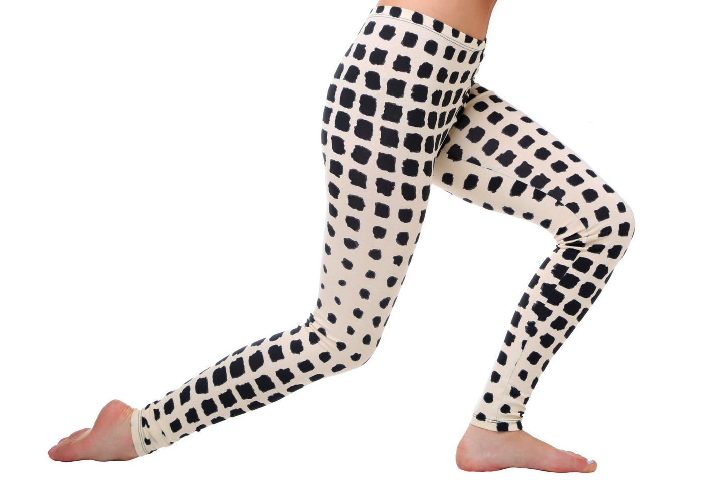 Beige and black leggings