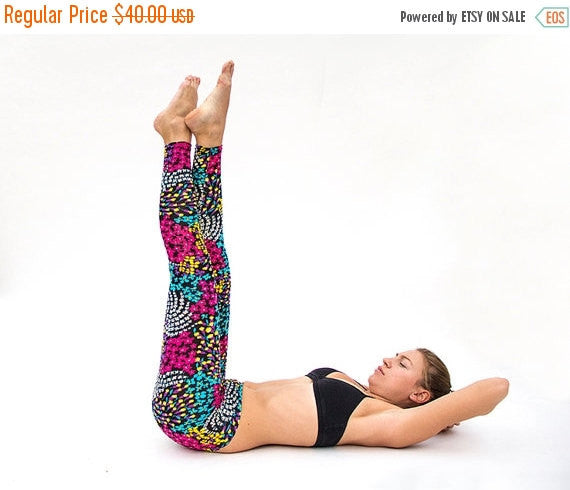Colorful Flowers Summer Leggings