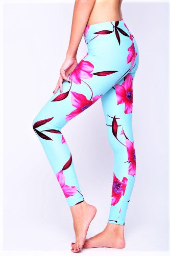 Tropical Flower Spring Women Leggings
