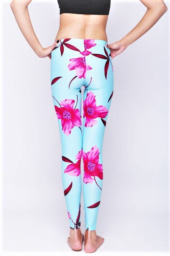 Tropical Flower Spring Women Leggings