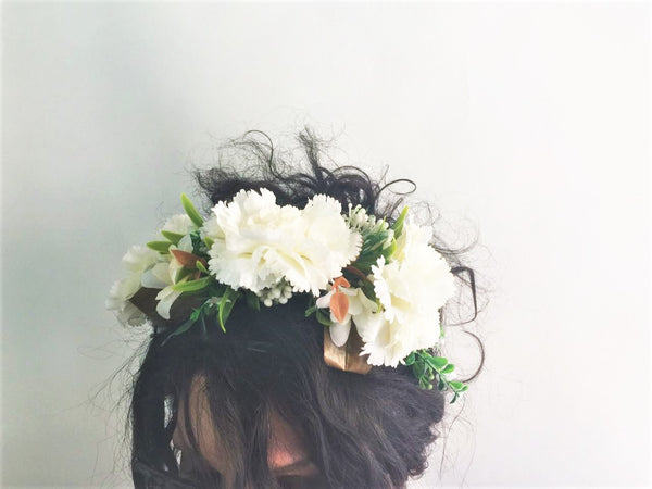 Accessories White Carnations Hair Crown Headband