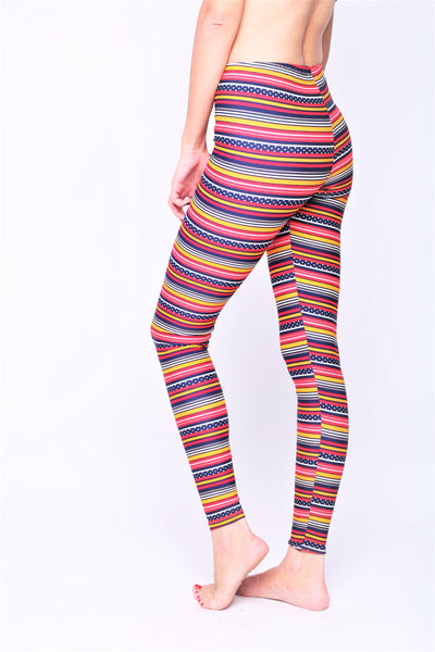 Multi Stripe and Dots Colored Leggings