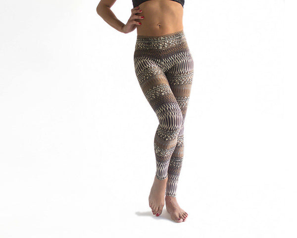 Printed Yoga Brown Leggings
