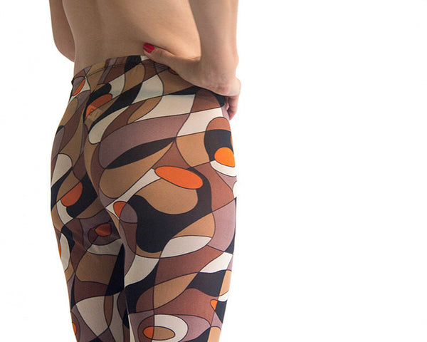Brown Abstract Tribal  Retro Style Leggings