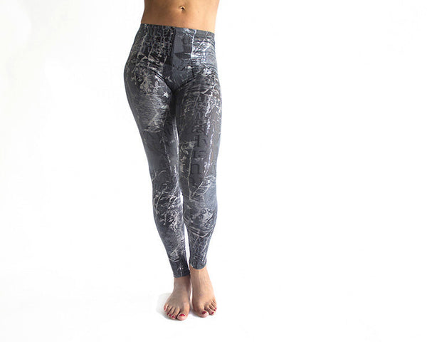 Slim-Fit Leggings with Metallic Rock Sparkling Print