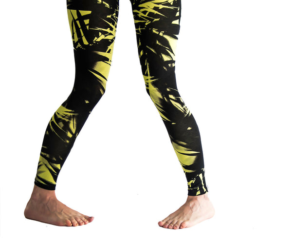 Printed Neon Palm Tree Vegetation Leggings