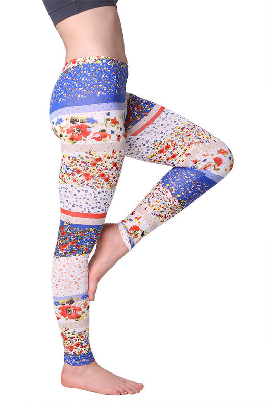 Printed Colored Floral Leggings