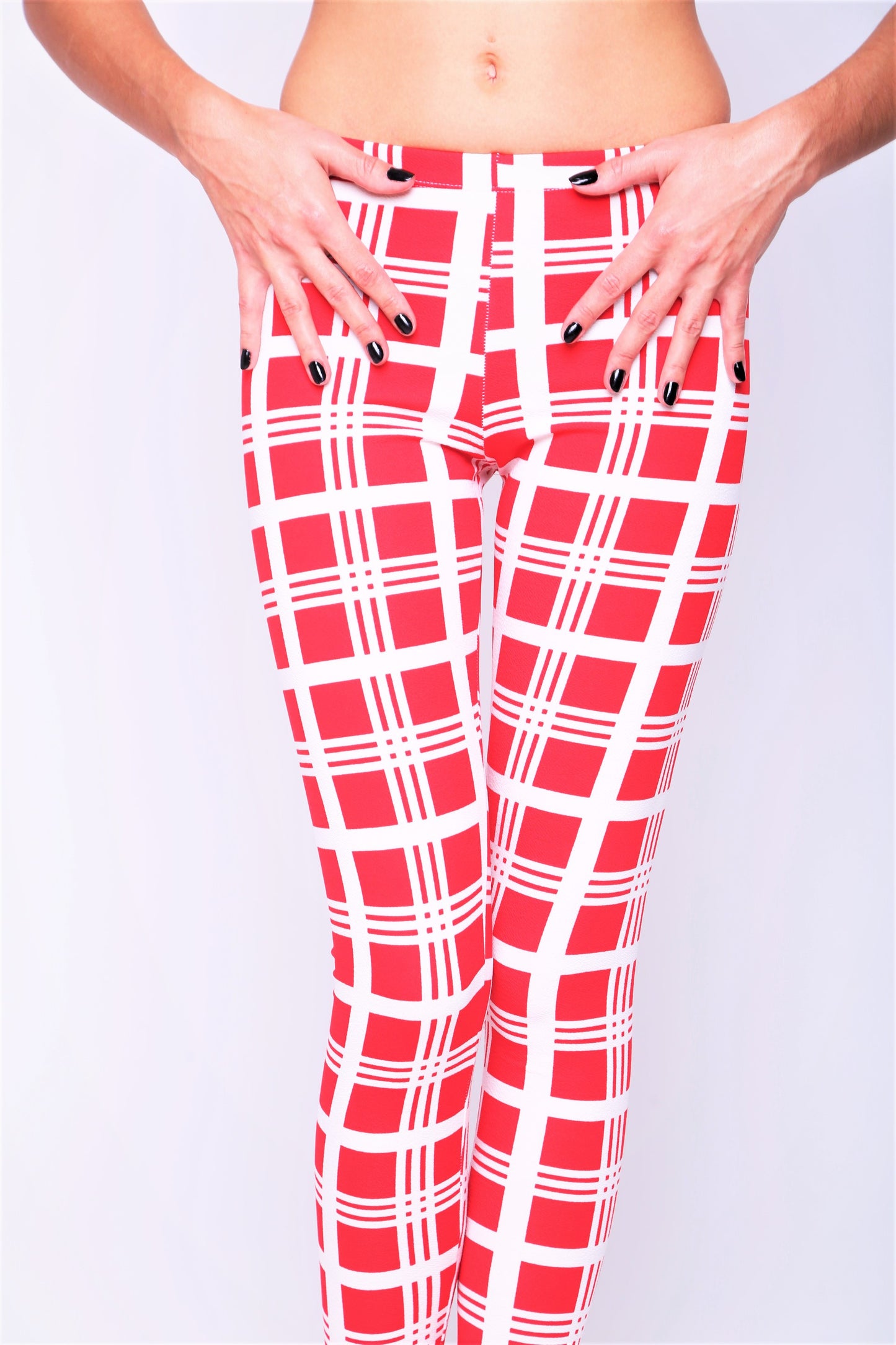 Red and White Squares Leggings
