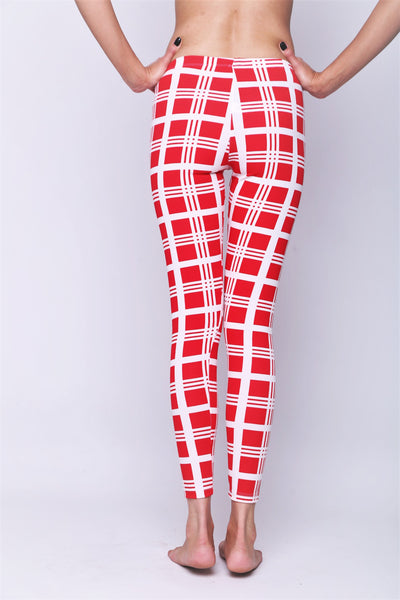 Red and White Squares Leggings