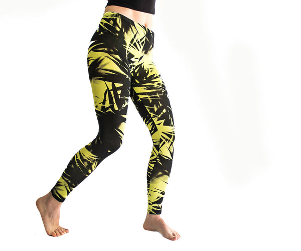 Printed Neon Palm Tree Vegetation Leggings